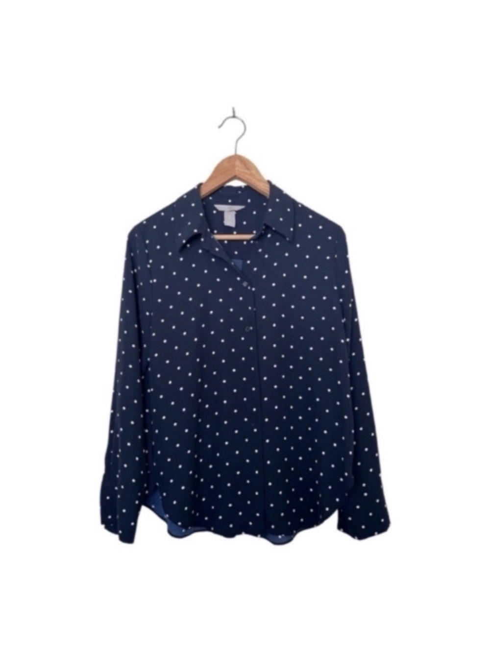 H&M Pointed-collar Shirt Polka Dots size Small